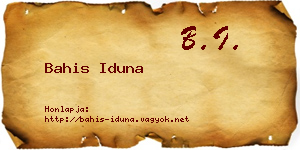 Bahis Iduna névjegykártya